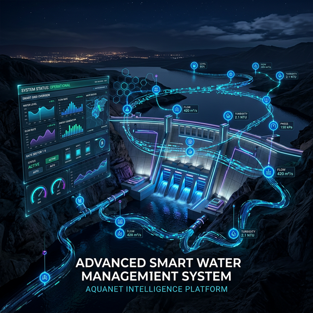 Concept illustration of the smart watergate system