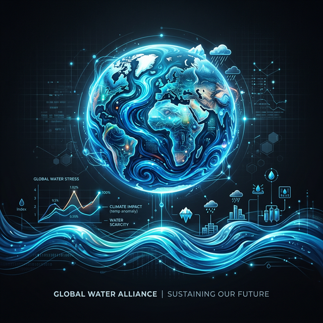 Concept illustrating global water challenges